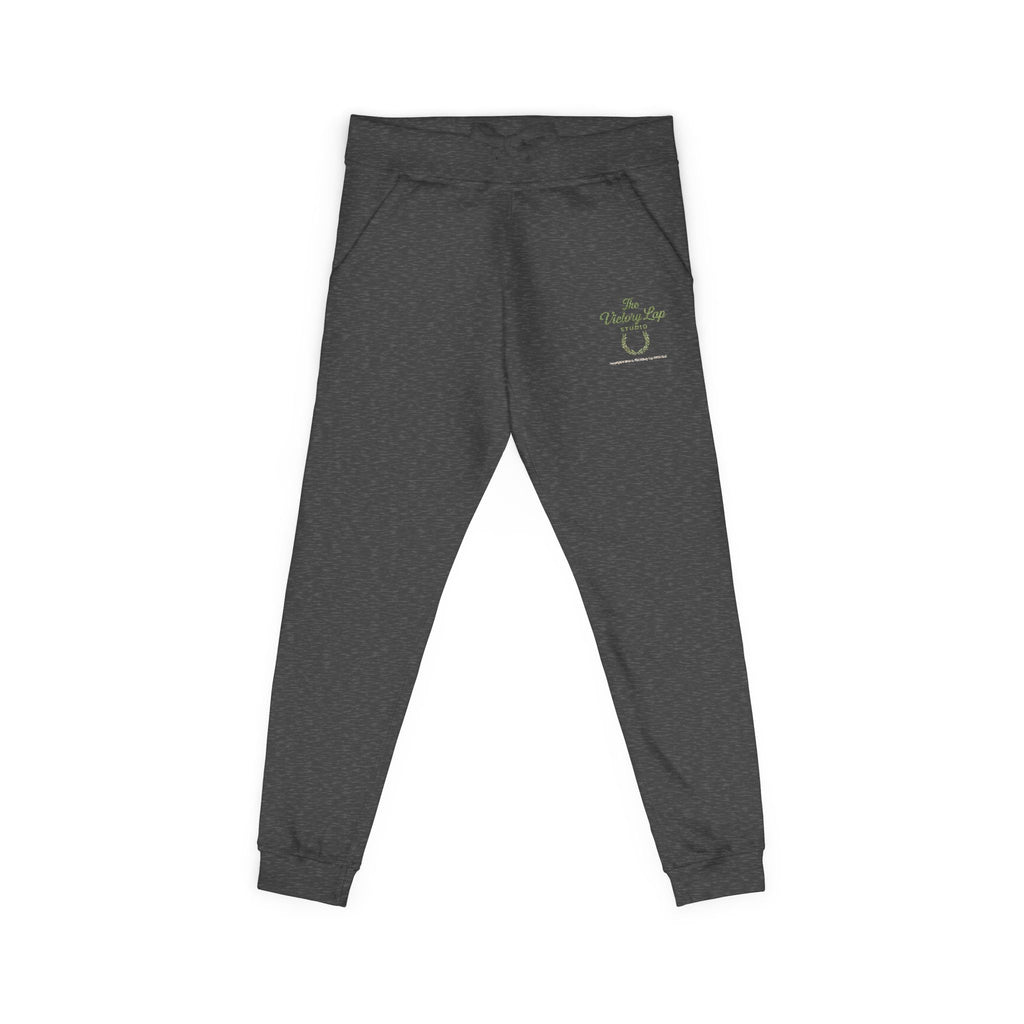 The Victory Lap Studio Anointed Threads-Embroidered Olive Green Sweatpants — Eco Plant Graphic Joggers