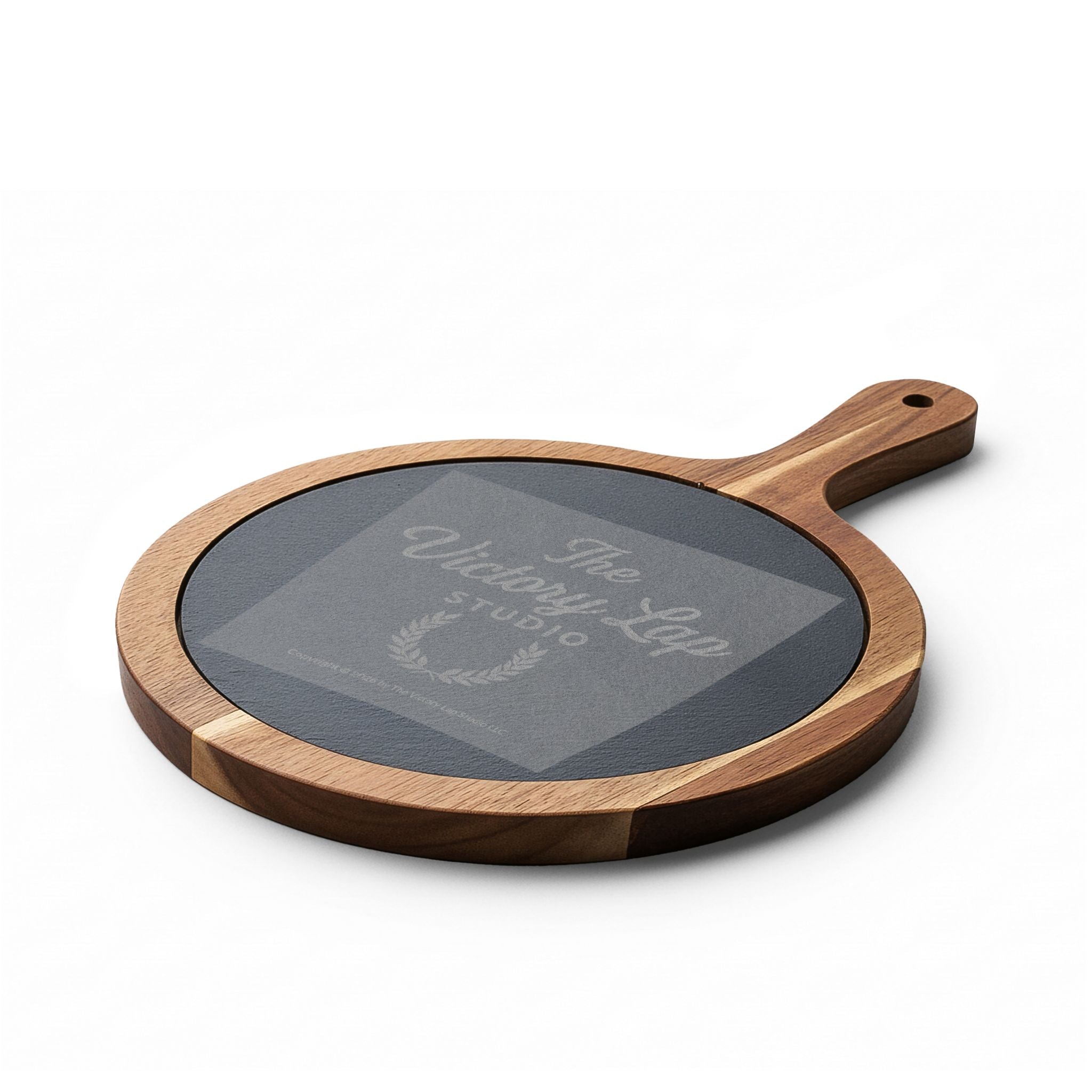 The Winners Circle- Acacia Charcuterie Board with Slate Insert & Cheese Tools
