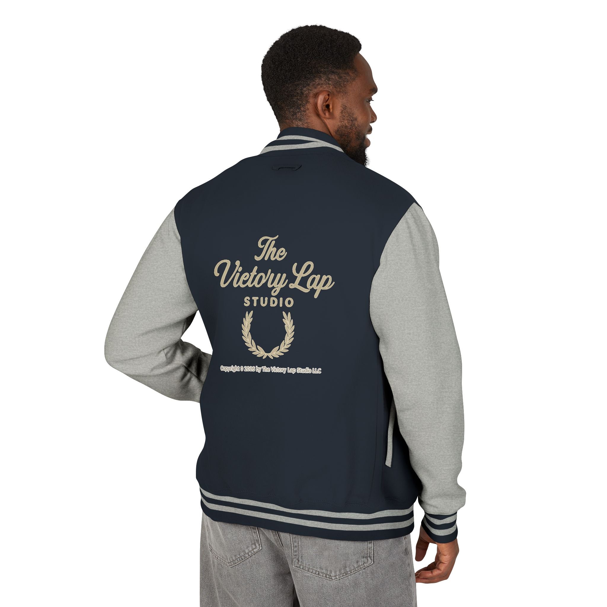 The Victory Loop Studio Anointed Threads Vintage-Varsity Jacket