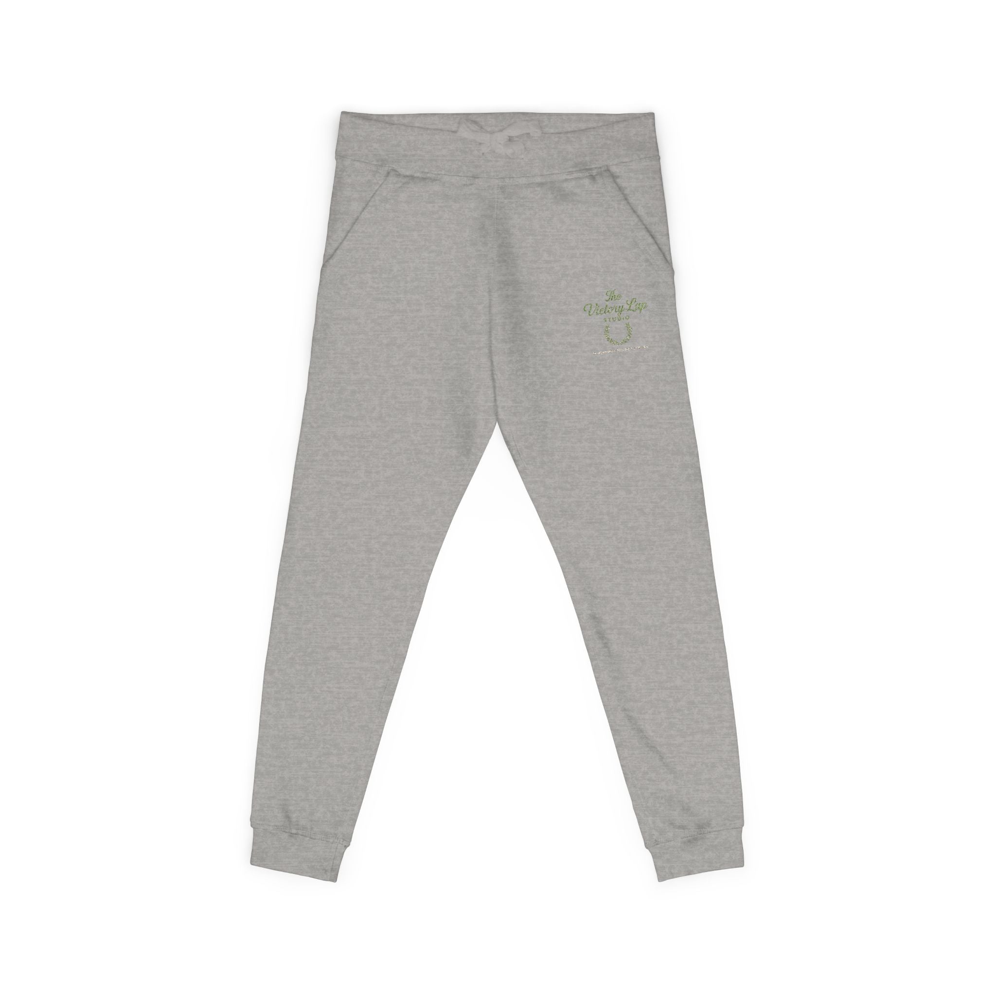 The Victory Lap Studio Anointed Threads-Embroidered Olive Green Sweatpants — Eco Plant Graphic Joggers