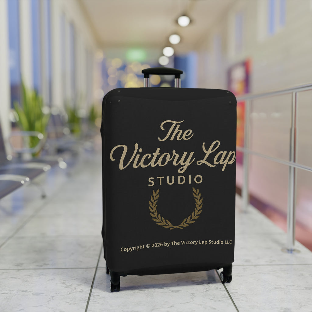 The Victory Lap Studio Protective Travel Suitcase Cover with Laurel Design
