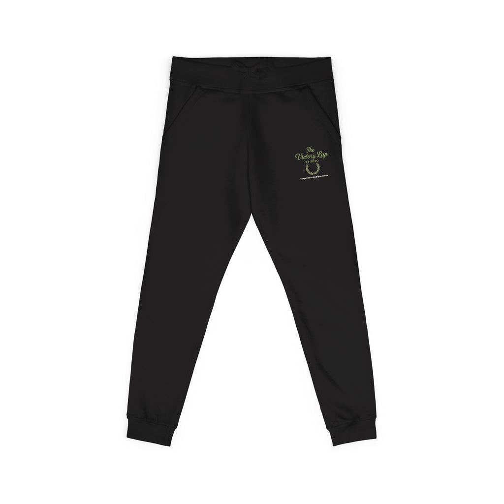 The Victory Lap Studio Anointed Threads-Embroidered Olive Green Sweatpants — Eco Plant Graphic Joggers