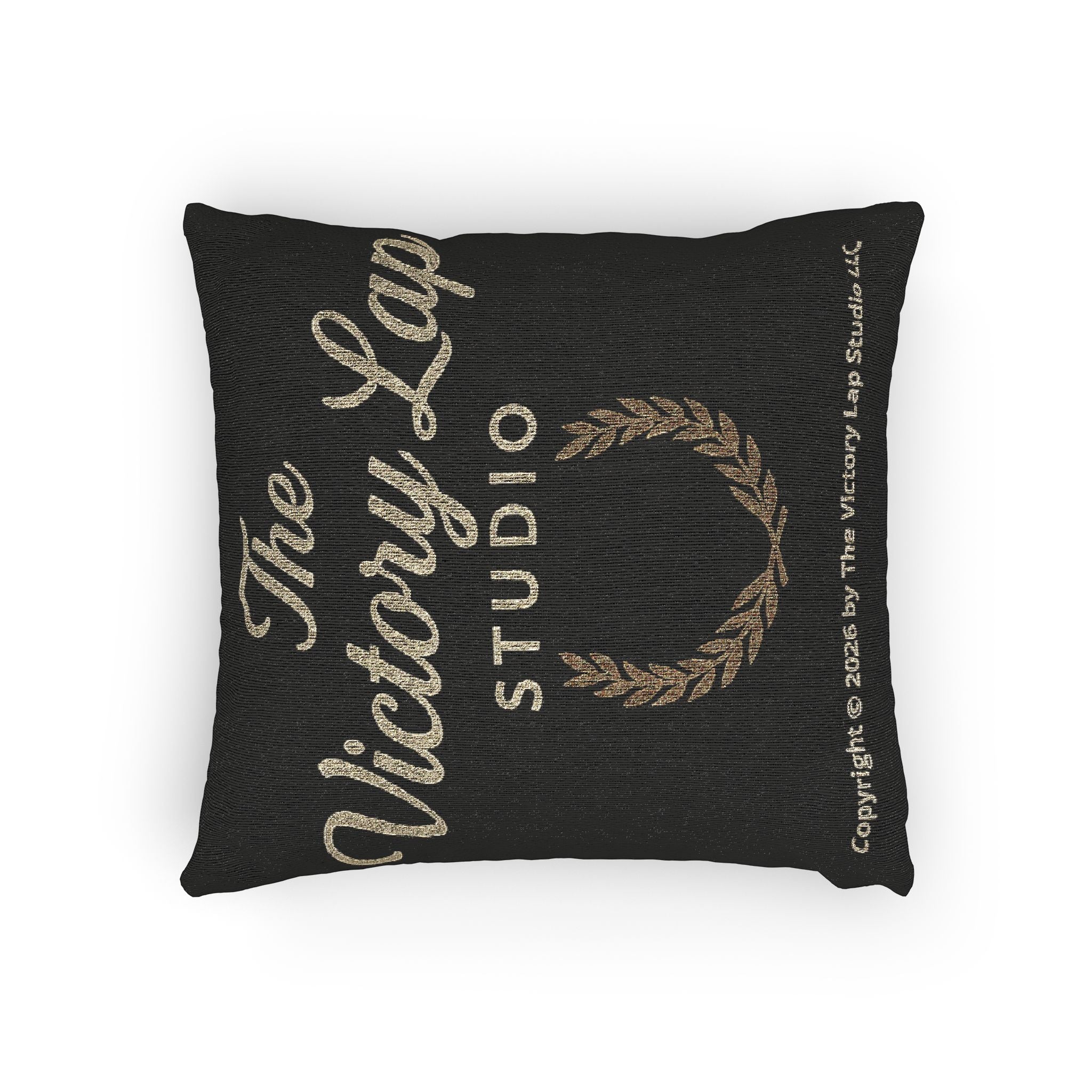 The Victory Lap Studio Decorative Throw Pillow (Vintage Laurel Logo)