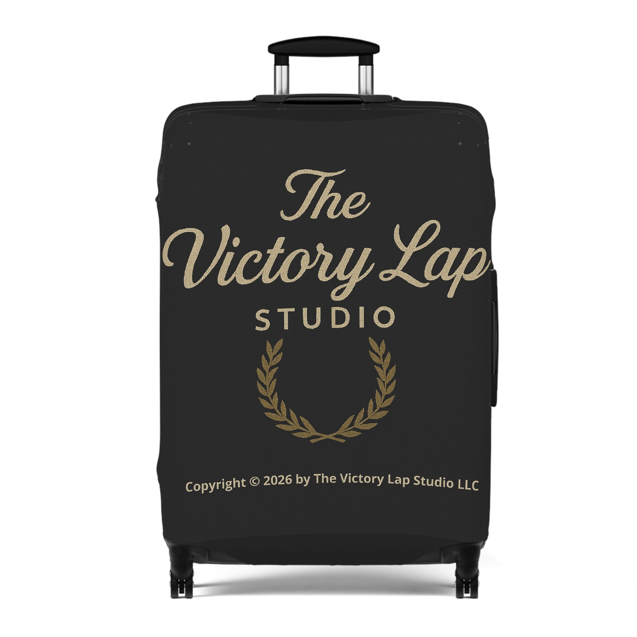 The Victory Lap Studio Protective Travel Suitcase Cover with Laurel Design