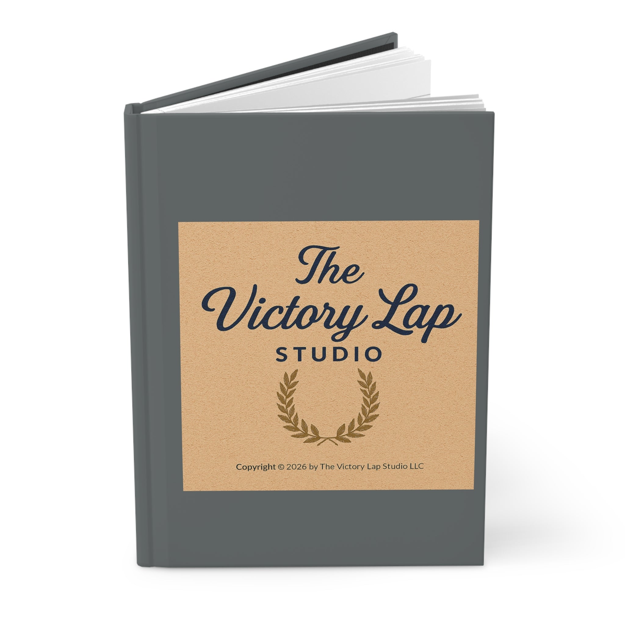 The Victory Lap Studio Hardcover Journal — Matte Vintage Laurel Logo