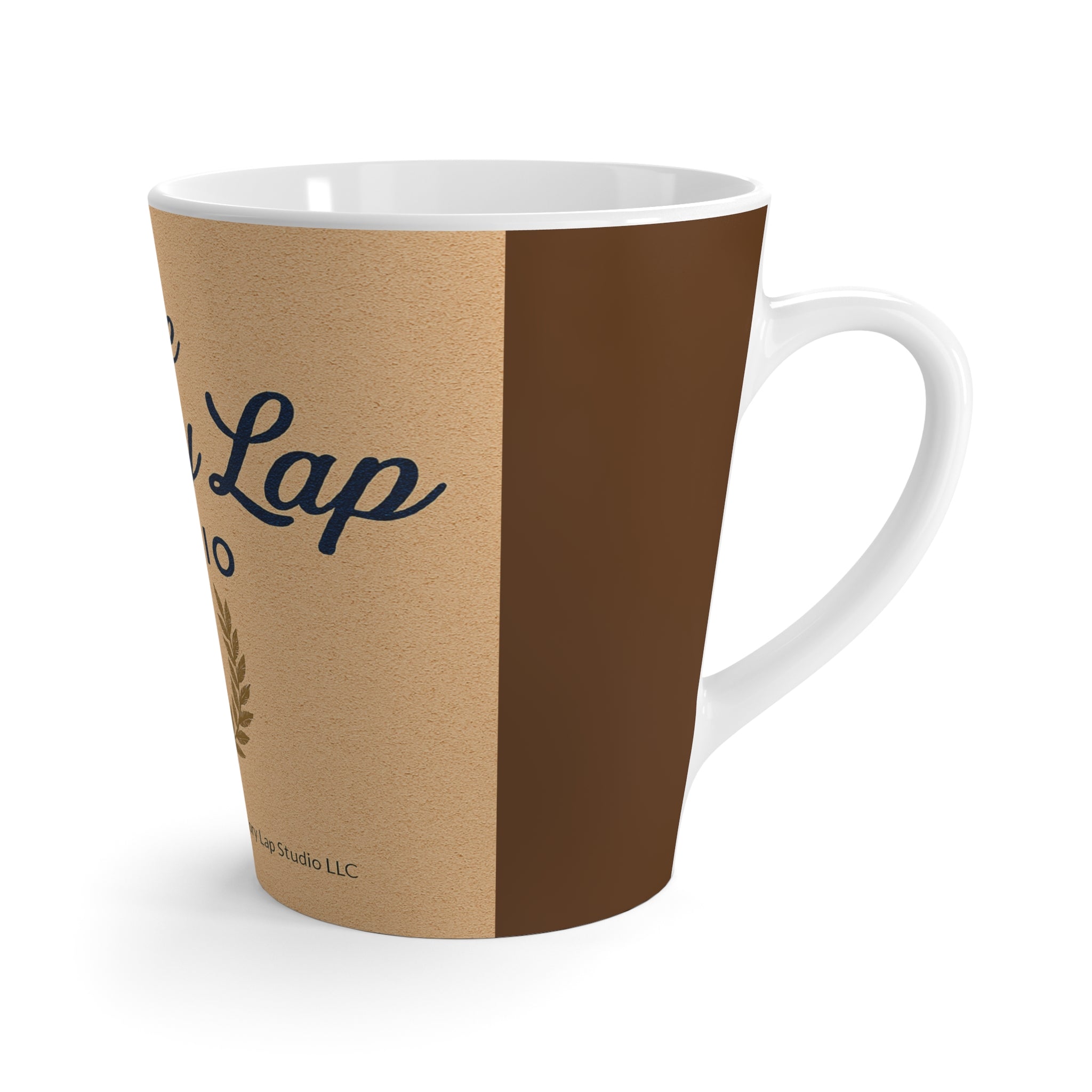 The Victory Lap Studio Latte Mug – Vintage Logo Ceramic Coffee Cup