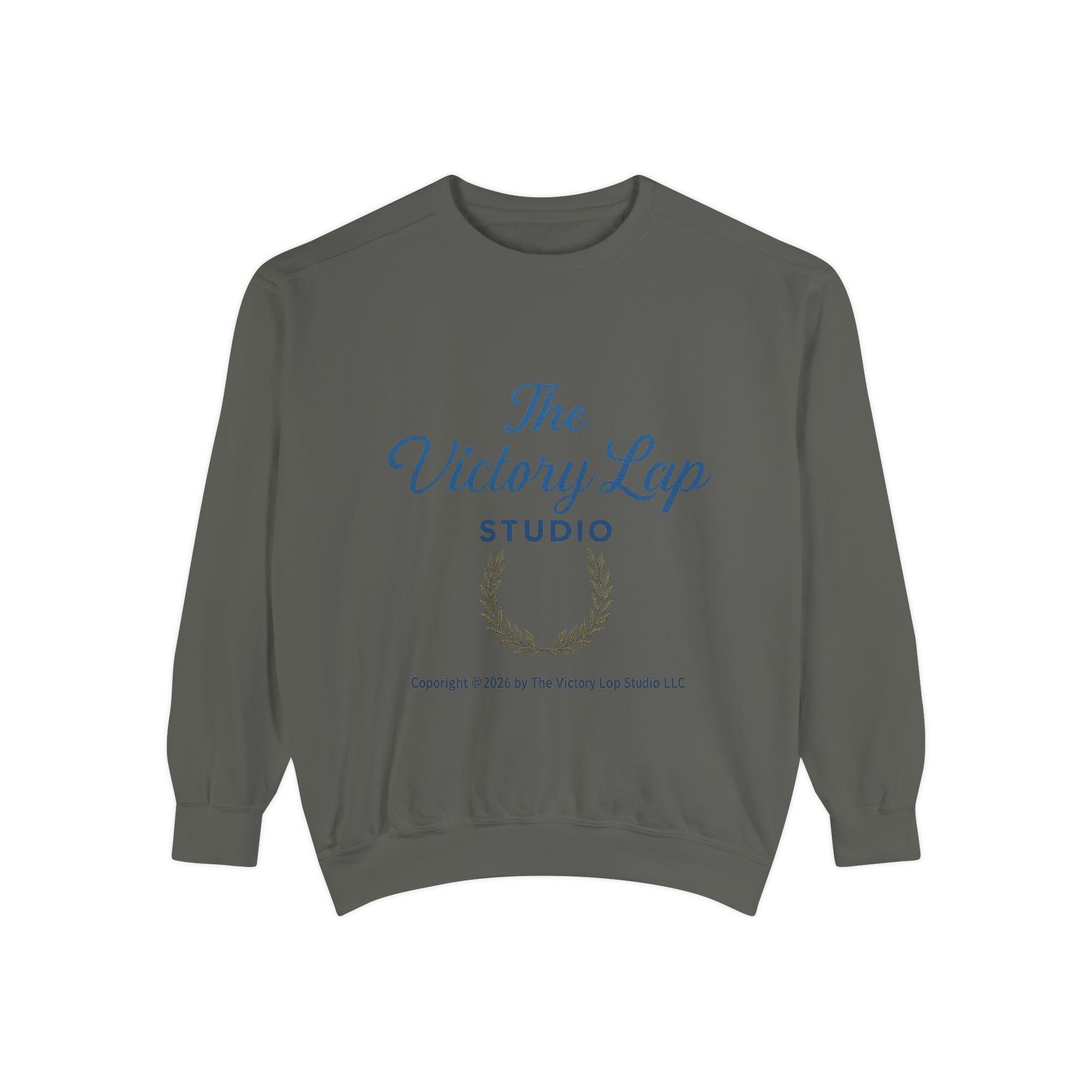 "The Victory Lap Studio Anointed Threads Garment-Dyed Crewneck— Vintage Logo Sweatshirt