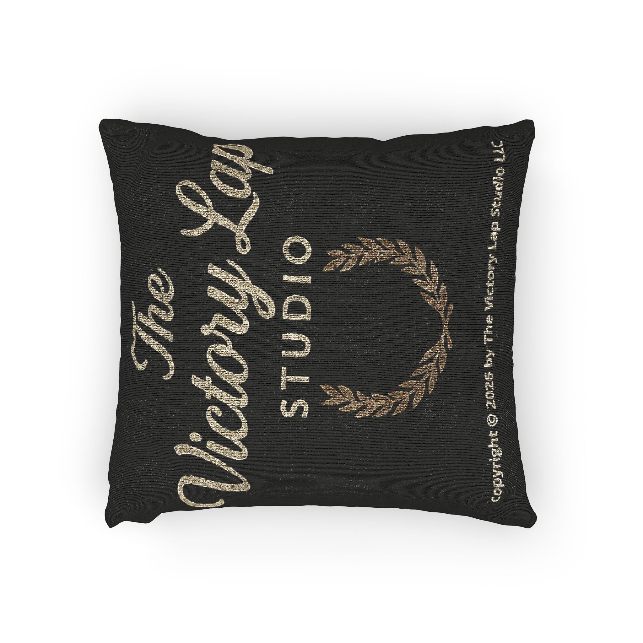 The Victory Lap Studio Decorative Throw Pillow (Vintage Laurel Logo)