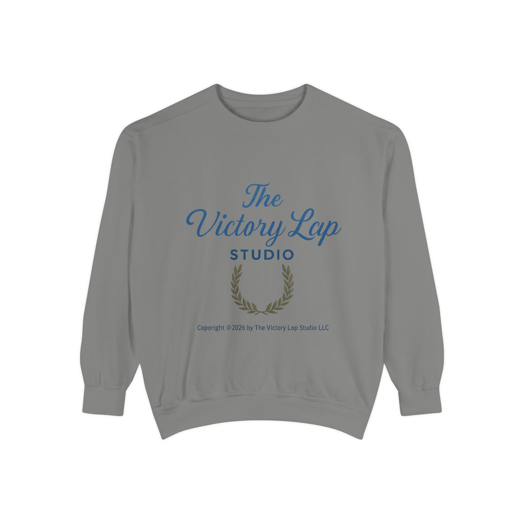 "The Victory Lap Studio Anointed Threads Garment-Dyed Crewneck— Vintage Logo Sweatshirt