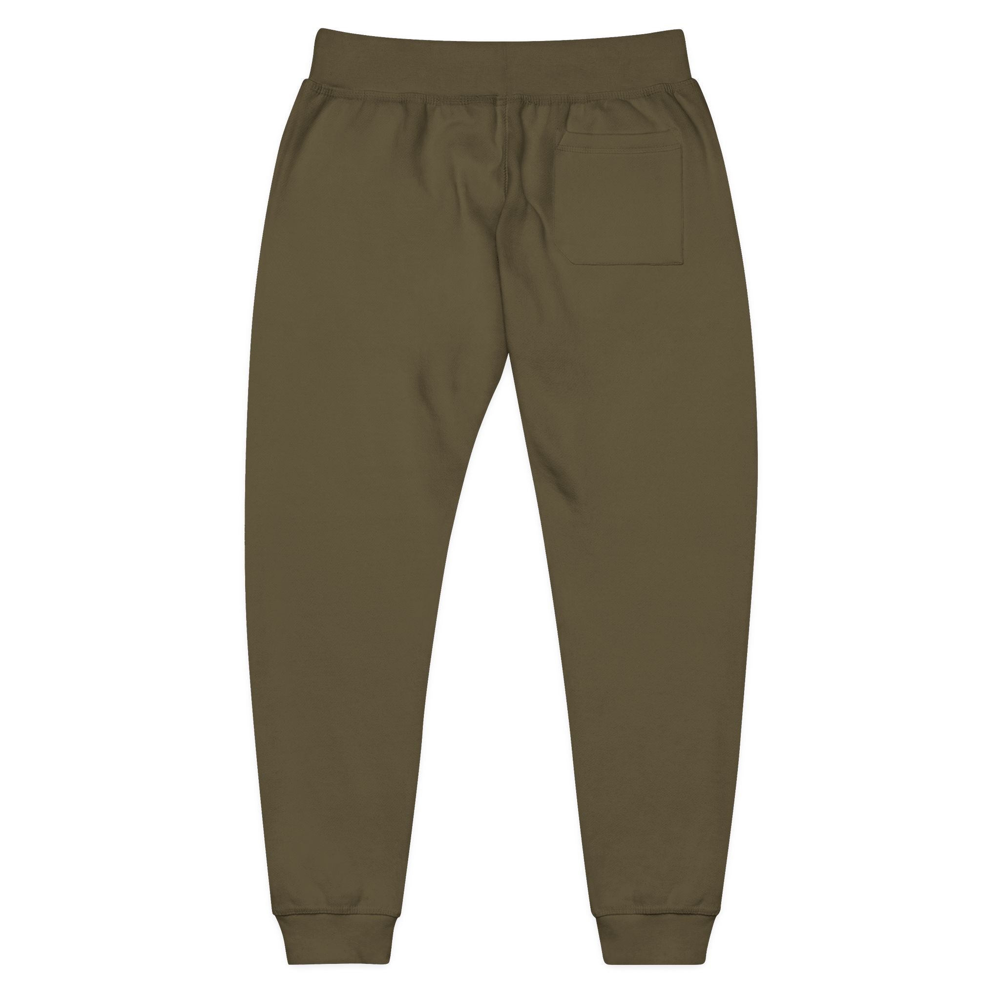 The Victory Lap Studio Anointed Threads-Embroidered Olive Green Sweatpants — Eco Plant Graphic Joggers