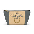 The Victory Lap Studio Accessory Pouch — Zippered T‑Bottom Makeup & Travel Bag