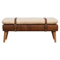 Boucle Buffalo Hide Leather Bench for resale